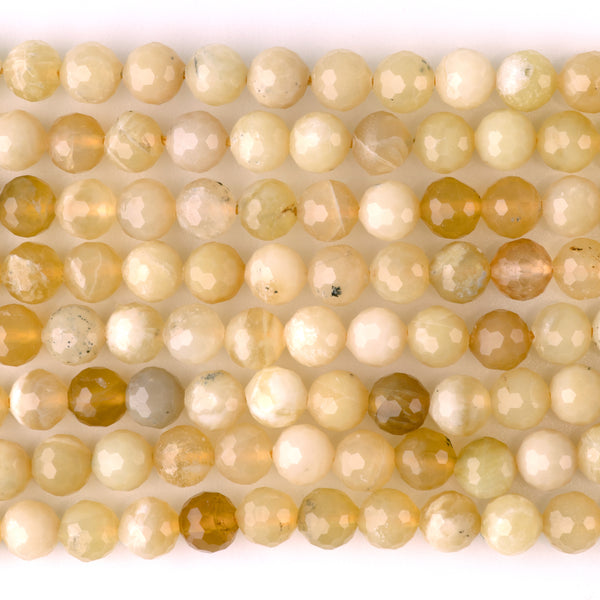 Yellow Opal 6mm Faceted Round - 15-16 Inch