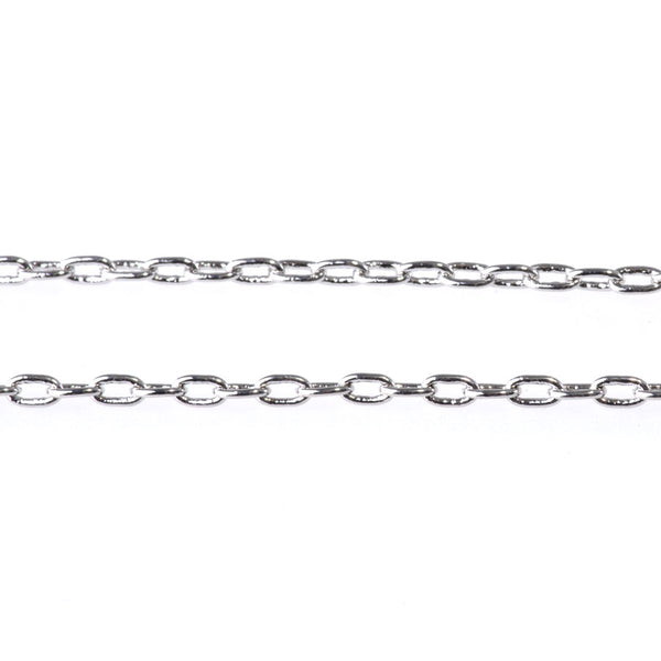 32 Inch Rhodium Plated Cable Chain Necklace