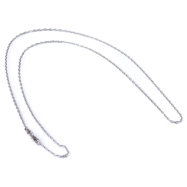 32 Inch Rhodium Plated Cable Chain Necklace