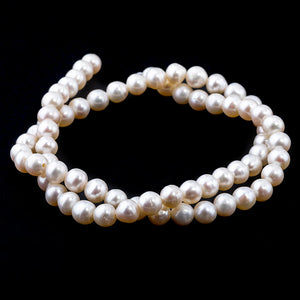 #5580 Potato Freshwater 6-6.5mm White Pearl Strand - 15-16 Inch