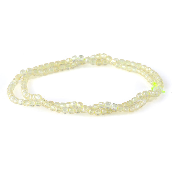 Cubic Zirconia (CZ) Lemon 3mm Faceted Cube - 15-16 Inch