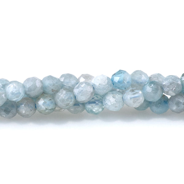 Blue Zircon 3mm Faceted Round - 15 Inch